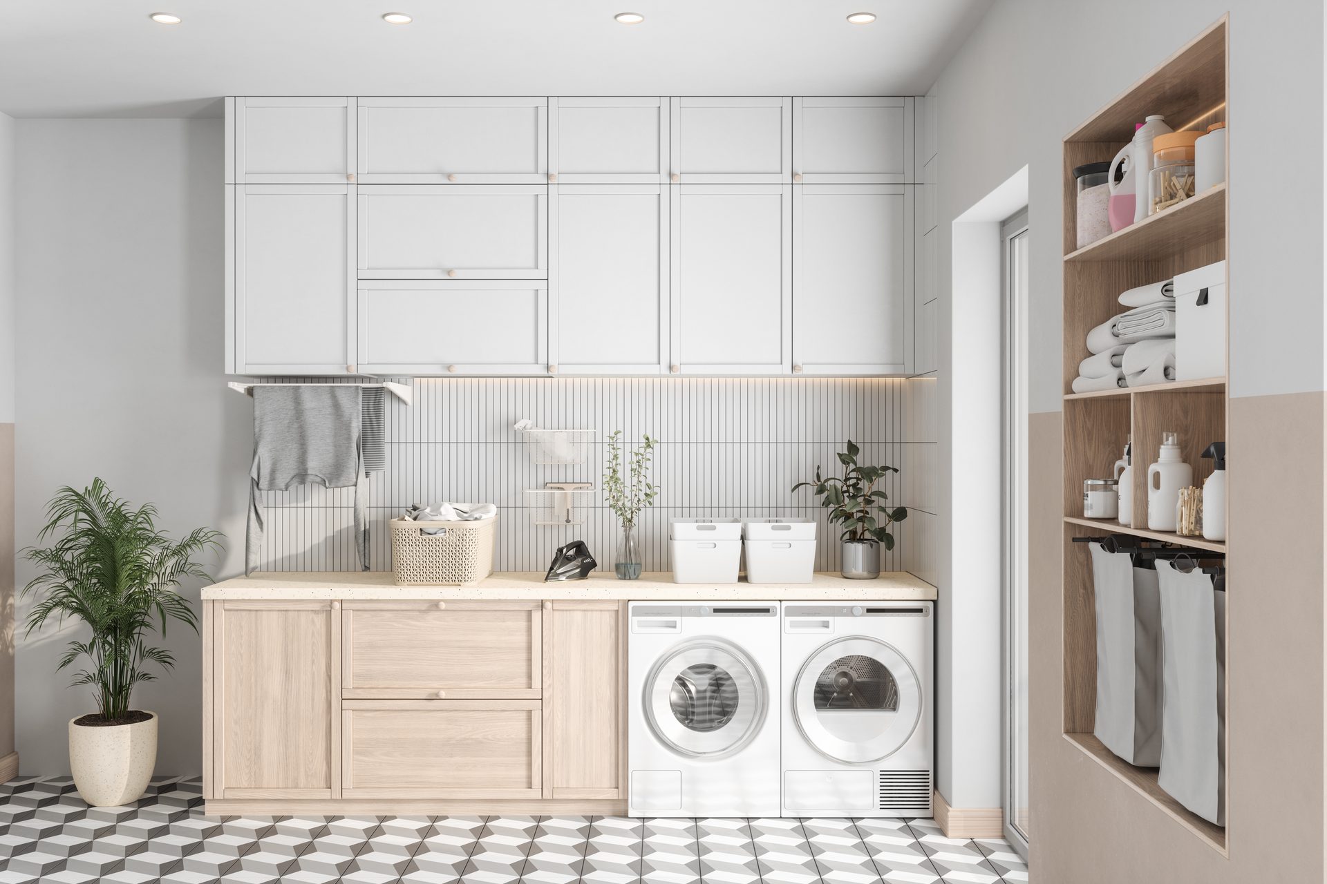 Modern renovated laundry room
